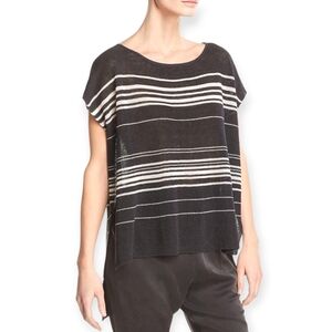 EILEEN FISHER Linen Knit Boat Neck Vest Poncho Top